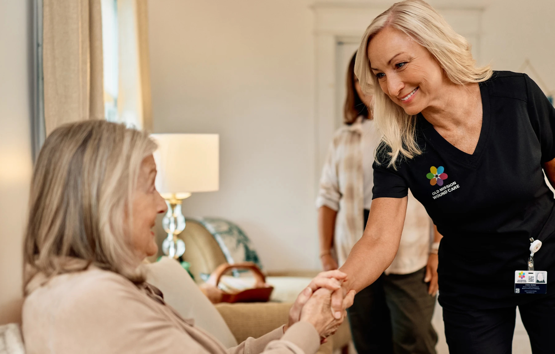 Healthcare professional providing wound care